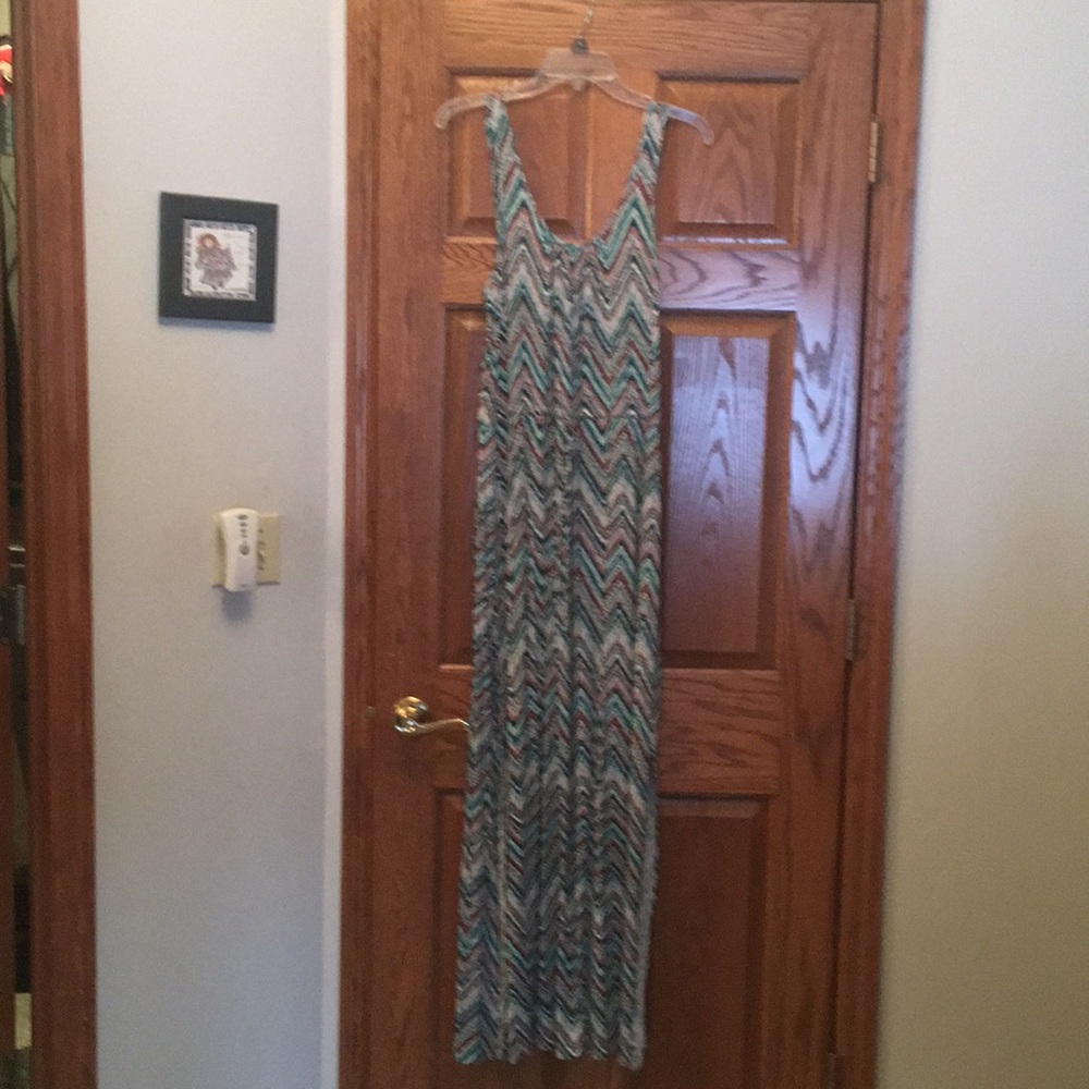 Multi color maxi dress.